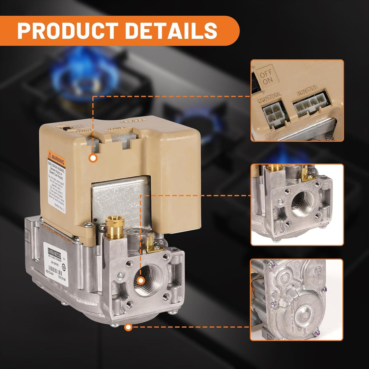 Upgraded SV9501M2528 Furnace Gas Smart Valve, Replacement for Honeywell Resideo Intermittent Hot Surface Pilot Ignition Replcace SV9500M2682 Gas Control Valve 24V 50/60Hz
