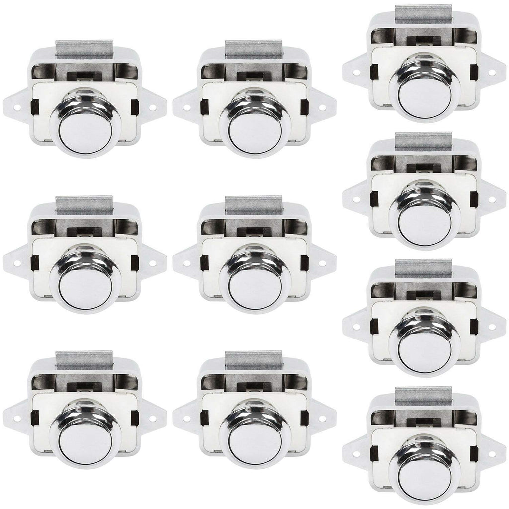 10 PCS Push Button Latch Cabinet Door Catch Keyless Cupboard Locks