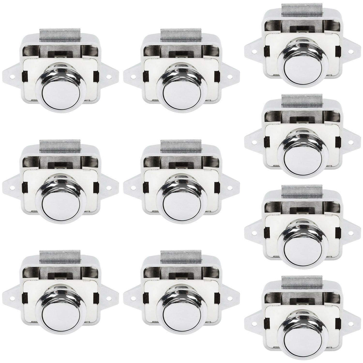 10 PCS Push Button Latch Cabinet Door Catch Keyless Cupboard Locks
