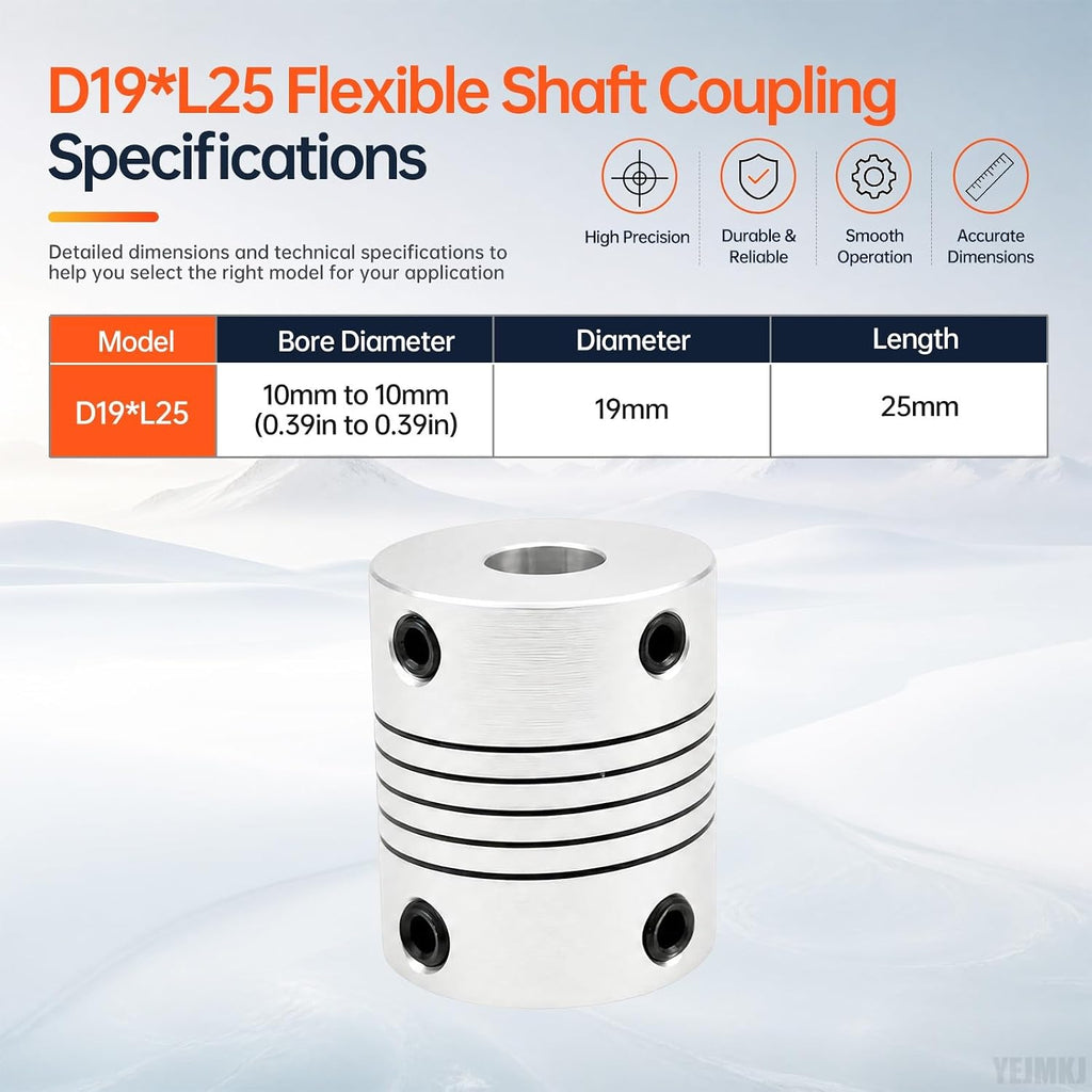 2PCS 10mm to 10mm Flexible Shaft Coupling Helical Beam Coupler
