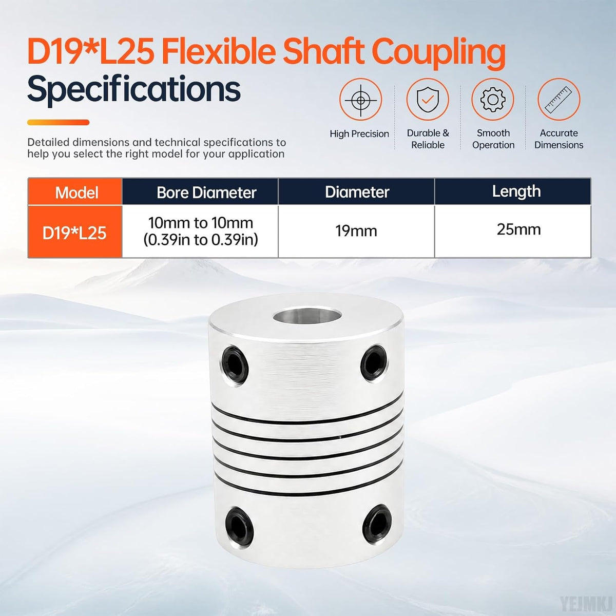 2PCS 10mm to 10mm Flexible Shaft Coupling Helical Beam Coupler