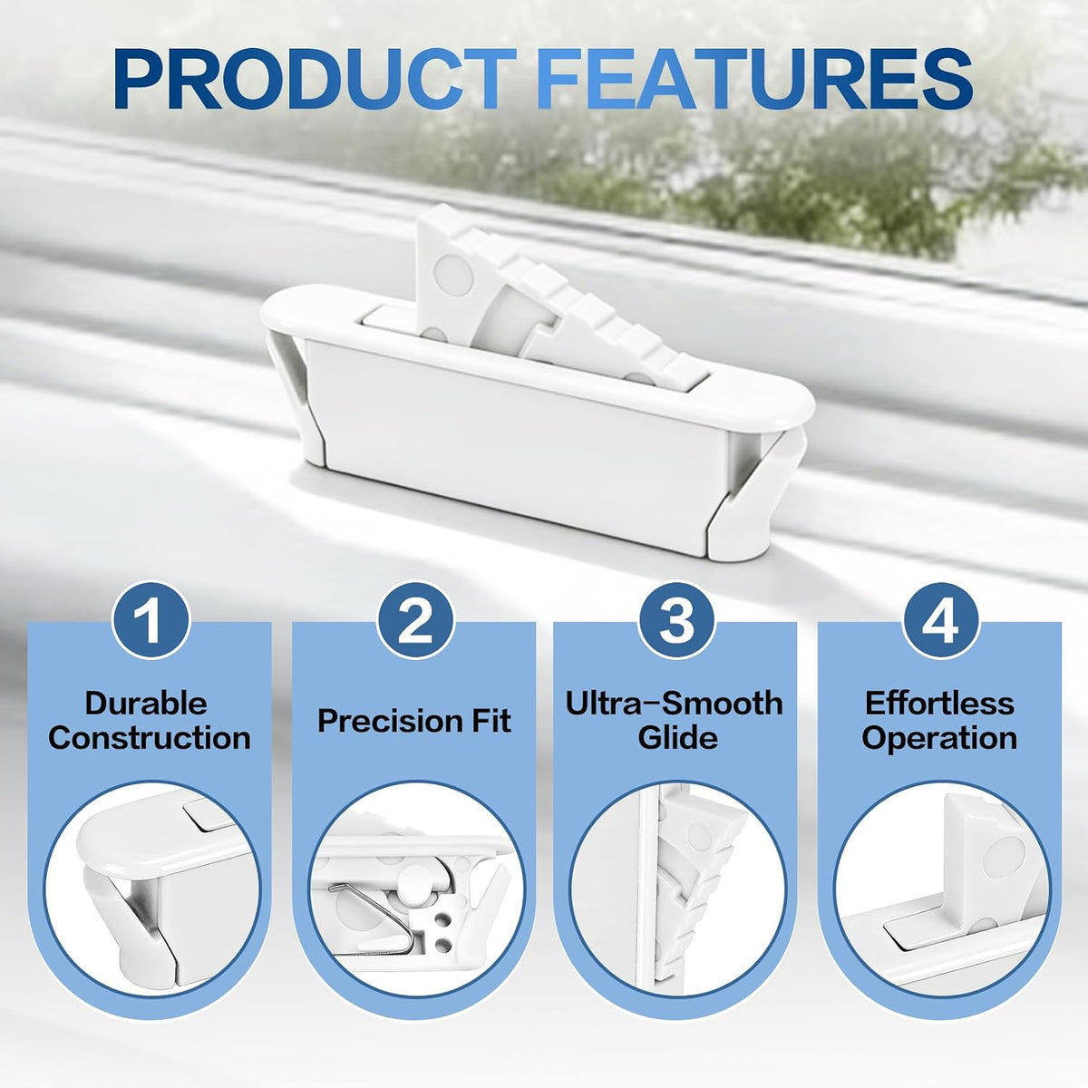 White Window Sash Vent Stops 24-Pack 1714WHITE, Vinyl Window