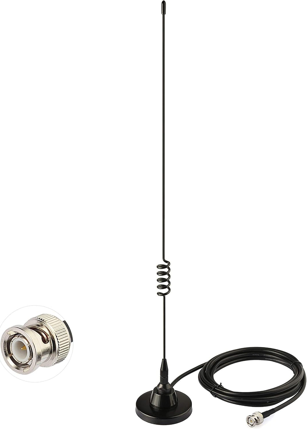 HF VHF UHF Ham Amateur Mobile Radio Police Scanner Antenna Magnetic Base BNC Male Compatible with Uniden Bearcat