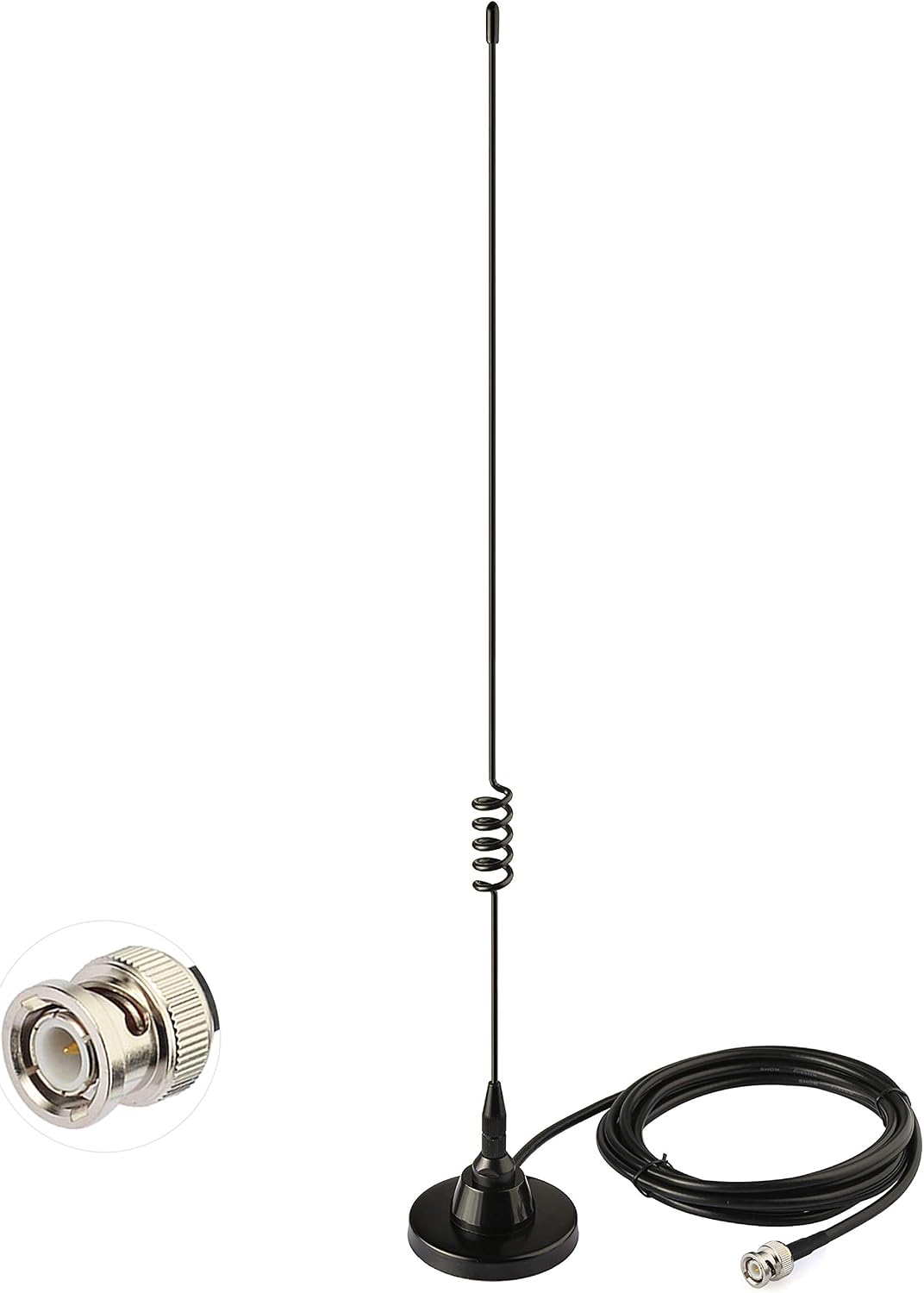 HF VHF UHF Ham Amateur Mobile Radio Police Scanner Antenna Magnetic Base BNC Male Compatible with Uniden Bearcat