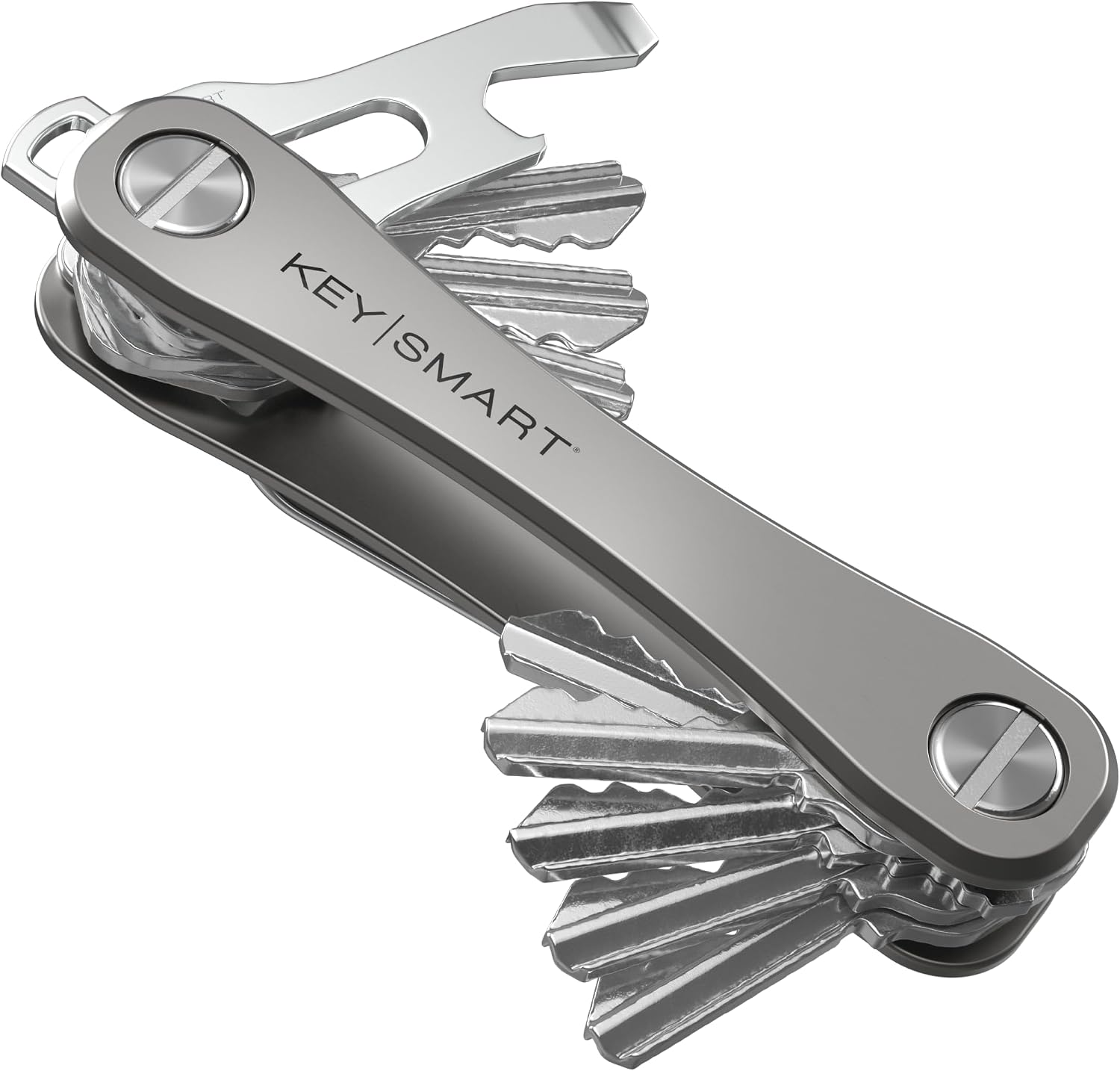 KeySmart Rugged Keychain Multitool Key Holder, Up to 14 Keys | Key Organizer for EDC. Expandable, Durable Build