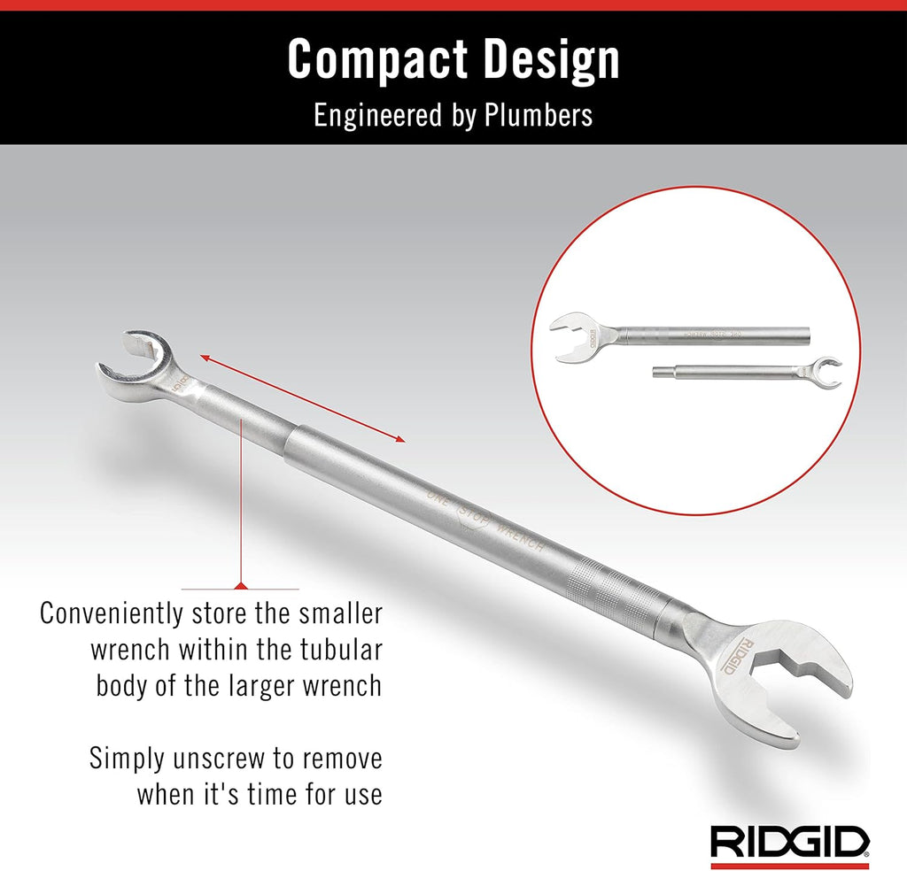 27023 Model 2002 One Stop 2-in-1 Wrench for Angle Stops, Straight Stops, and Compression Couplings