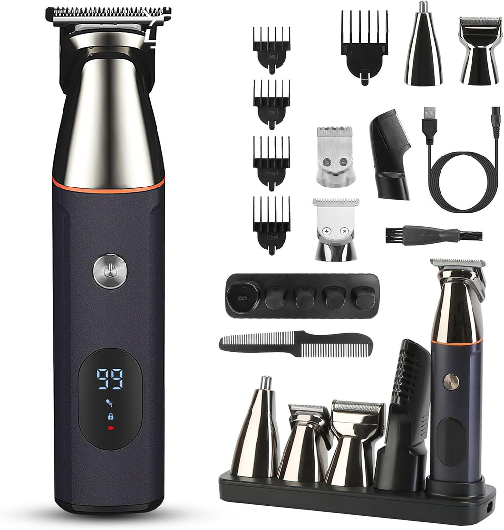 Beard Trimmer for Men, All-in-One Mens Grooming Kit Waterproof Electric Razor for Nose, Body, Face and
