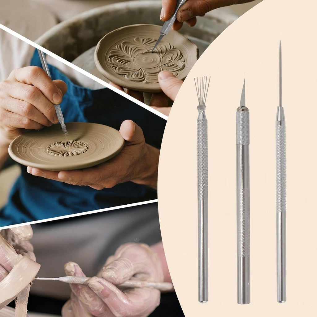 Basic Polymer Clay Tools, Clay Sculpting Tools Acrylic Roller Pin, Clear Rectangle Sheet Press Board, Double-Ended