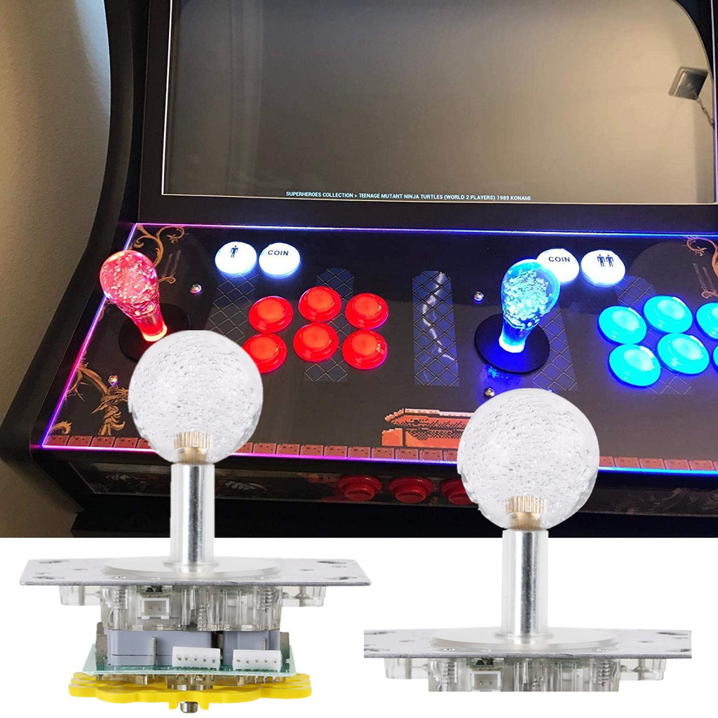 Led Joystick Arcade, Colorful Shinning Illuminated Joystick Switchable from 4 to 8 Way Operation for Video Game