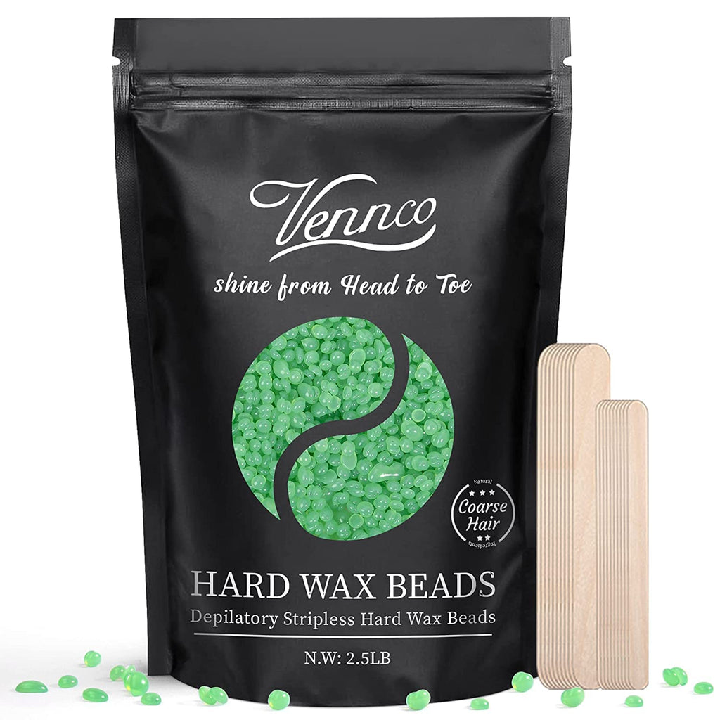 2.5lb Aloe Wax Beads - Hard Wax Beans for Coarse Hair Removal | Gentle Large Refill for Wax Warmer Kit, At-Home &
