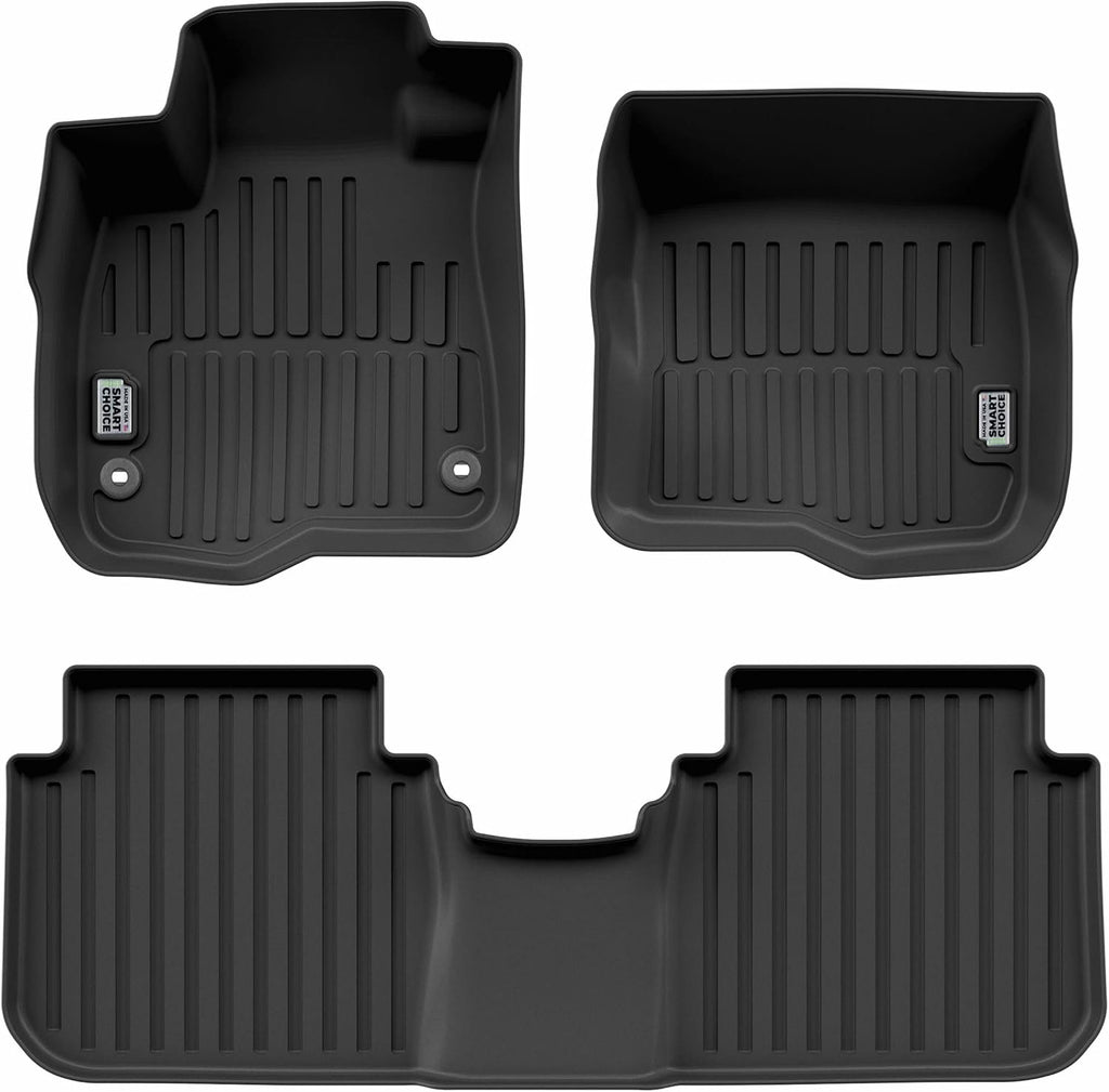 Car Floor Mats Custom fit for 2023-2026 Honda CR-V/CR-V Hybrid - Made in USA - Black - Full Set 1st & 2nd Row