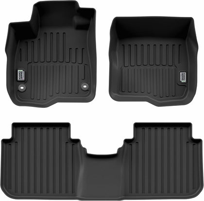 Car Floor Mats Custom fit for 2023-2026 Honda CR-V/CR-V Hybrid - Made in USA - Black - Full Set 1st & 2nd Row