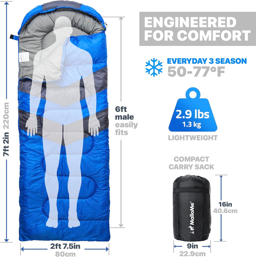 Sleeping Bags for Adults Cold Weather & Warm - Backpacking Camping Sleeping Bag for Kids, Girls, Boys - Lightweight