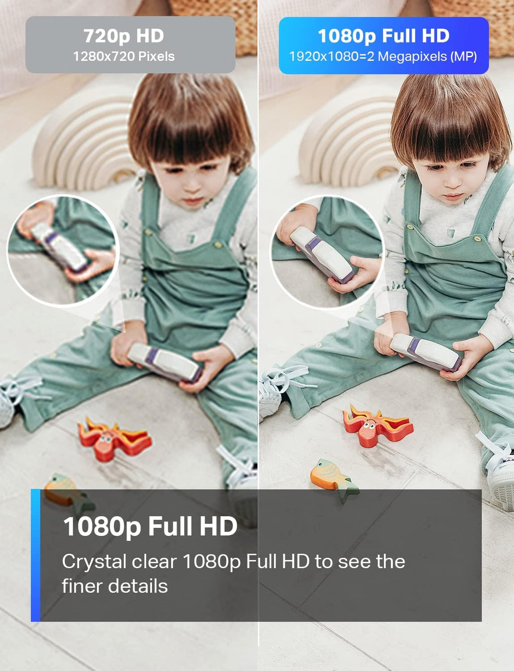 TP-Link Tapo 1080P Indoor Security Camera for Baby Monitor, Dog Camera w/Motion Detection, 2-Way Audio Siren, Night