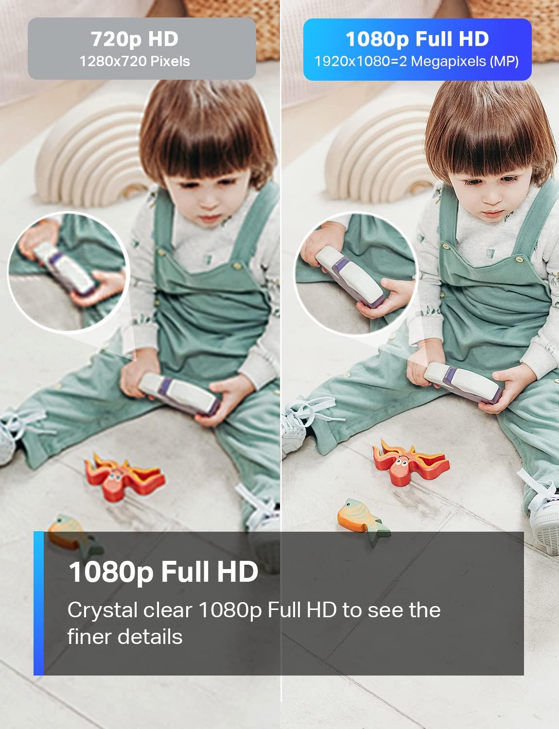 TP-Link Tapo 1080P Indoor Security Camera for Baby Monitor, Dog Camera w/Motion Detection, 2-Way Audio Siren, Night