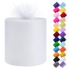 Tulle Fabric Roll, 6” by 200 Yards Tulle Roll(White)