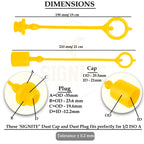 Signite 1/2" ISO A Hydraulic Dust Cap & Plug, 2-Pk, Yellow, Retention Ring