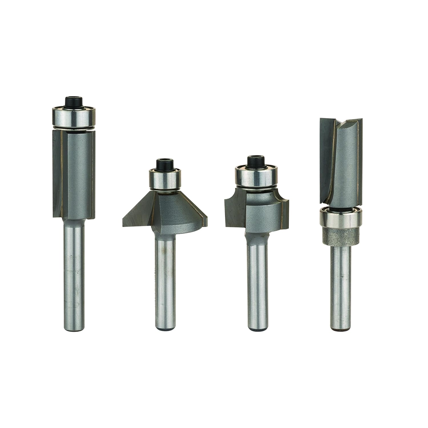 Whiteside 404 Compact Router Bit Set: Includes Flush Trim Bit (2402), 1/8 Inch Roundover Bit (2000C), Template Bit