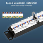 iwillink 24 Port Patch Panel, 10Gbps Cat6 RJ45 Patch Panel, 1U