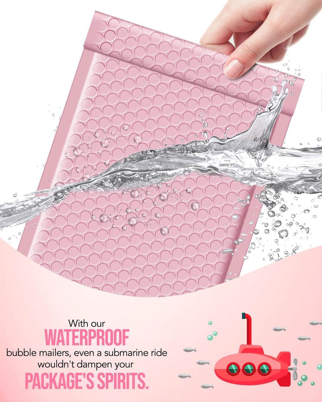 Light Pink Bubble Mailers 6x10" 100 Pack Padded Envelope
