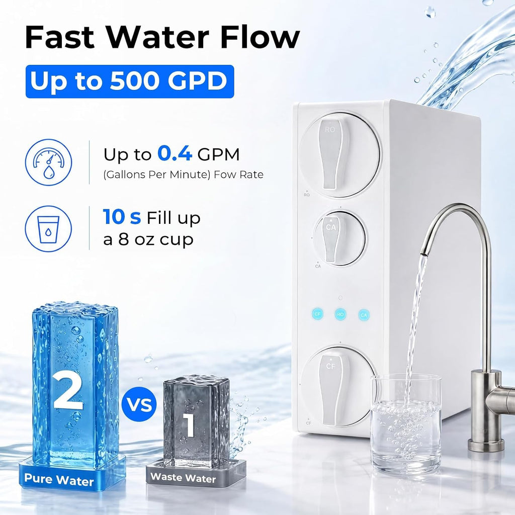 RO500AK Alkaline Reverse Osmosis System, NSF 58 Certified, 500 GPD