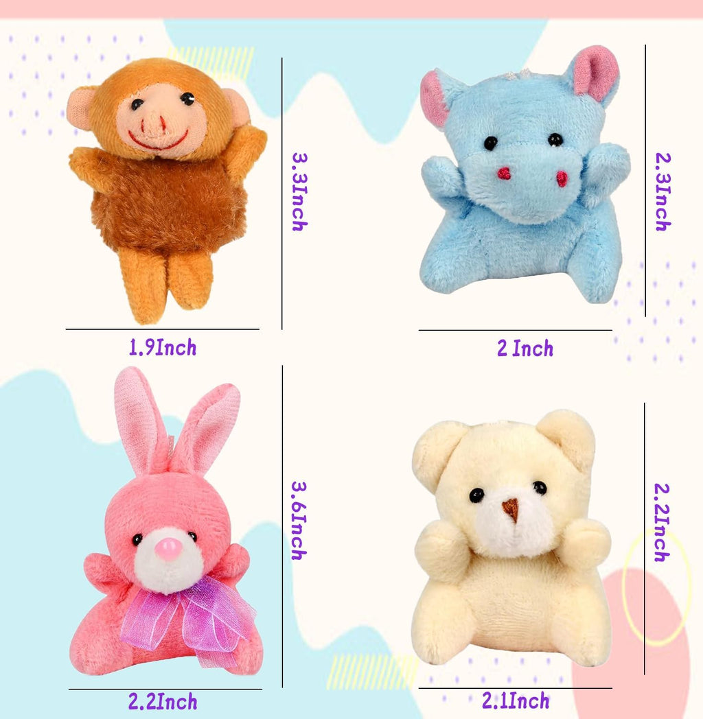 Mini Plush Animal Toy Set,Cute Animals Keychain Decoration for Kids,Goodie Bag Fillers, Basket Stuffers, School