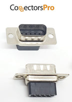5 Sets Crimp Type DB9 Male + Plastic Hoods + Pins D-Sub 9P Male Crimp Connector, Pin Hood Kit 5 DB9 Males + 5 Hoods + 50 Pins