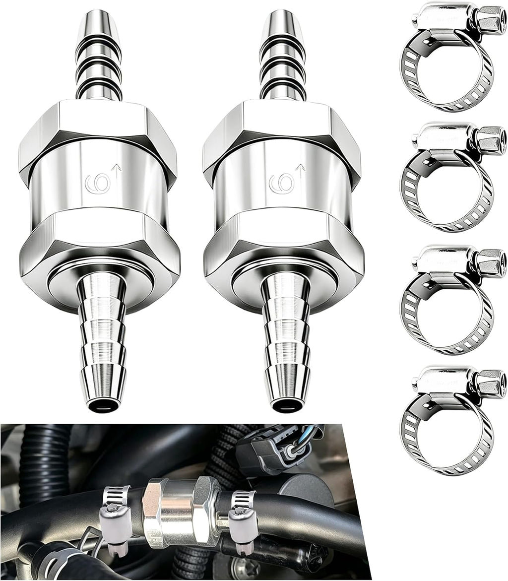 Fuel Check Valve, 1/4" 6mm Aluminum Alloy Control Accessory, 1SET