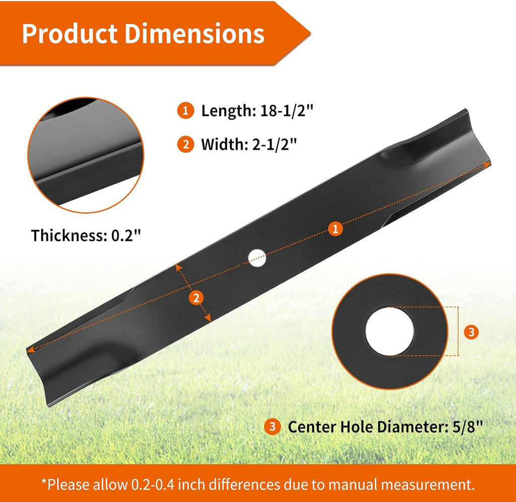 601124 Mower Blades Compatible with Hustler 54" Deck, 797696 High Lift Blades for Hustler Raptor SD, Fastrak, Super Z