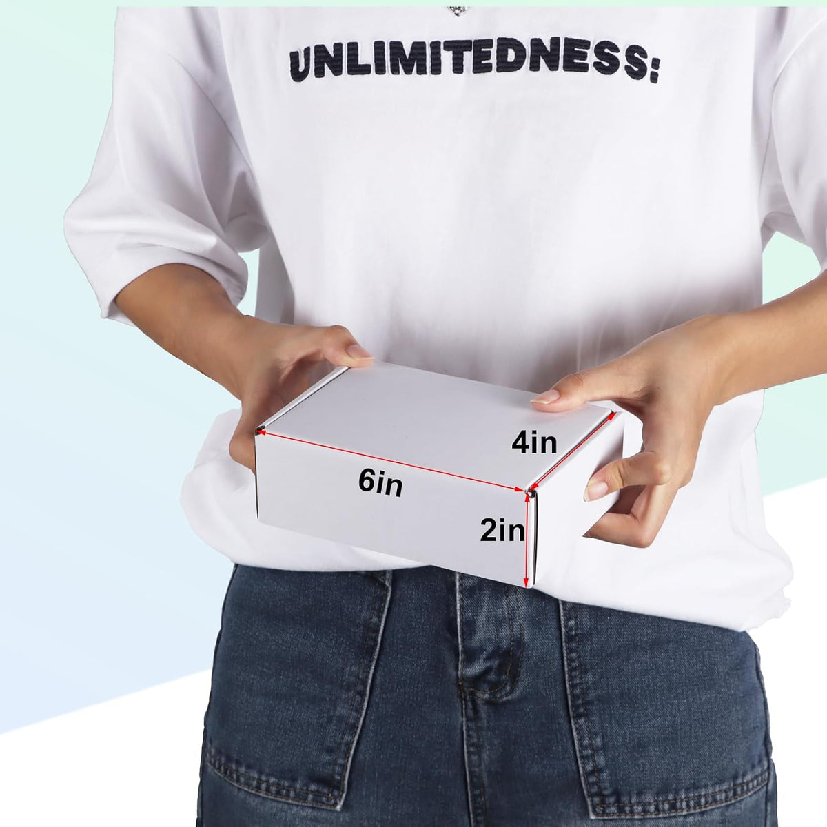 6x4x2 Inches Shipping Boxes Pack of 25, White Small Corrugated Cardboard Box for Mailing Packing Literature Mailer