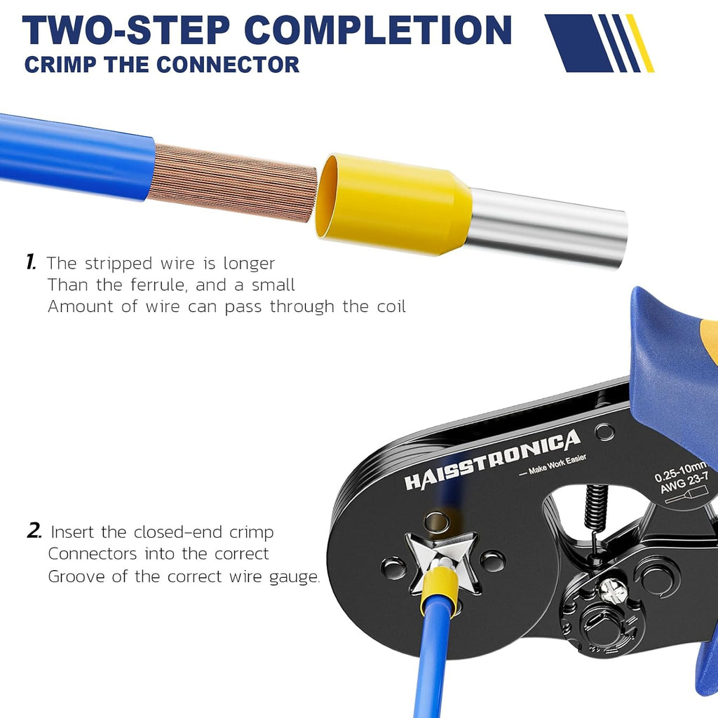 haisstronica 5000 PCS Wire Ferrules Kit, AWG 22-7, 12 Sizes