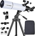 Telescope for Adults High Powered, 80mm Aperture 600mm AZ Mount Refractor Telescope for Kids Beginners - Portable