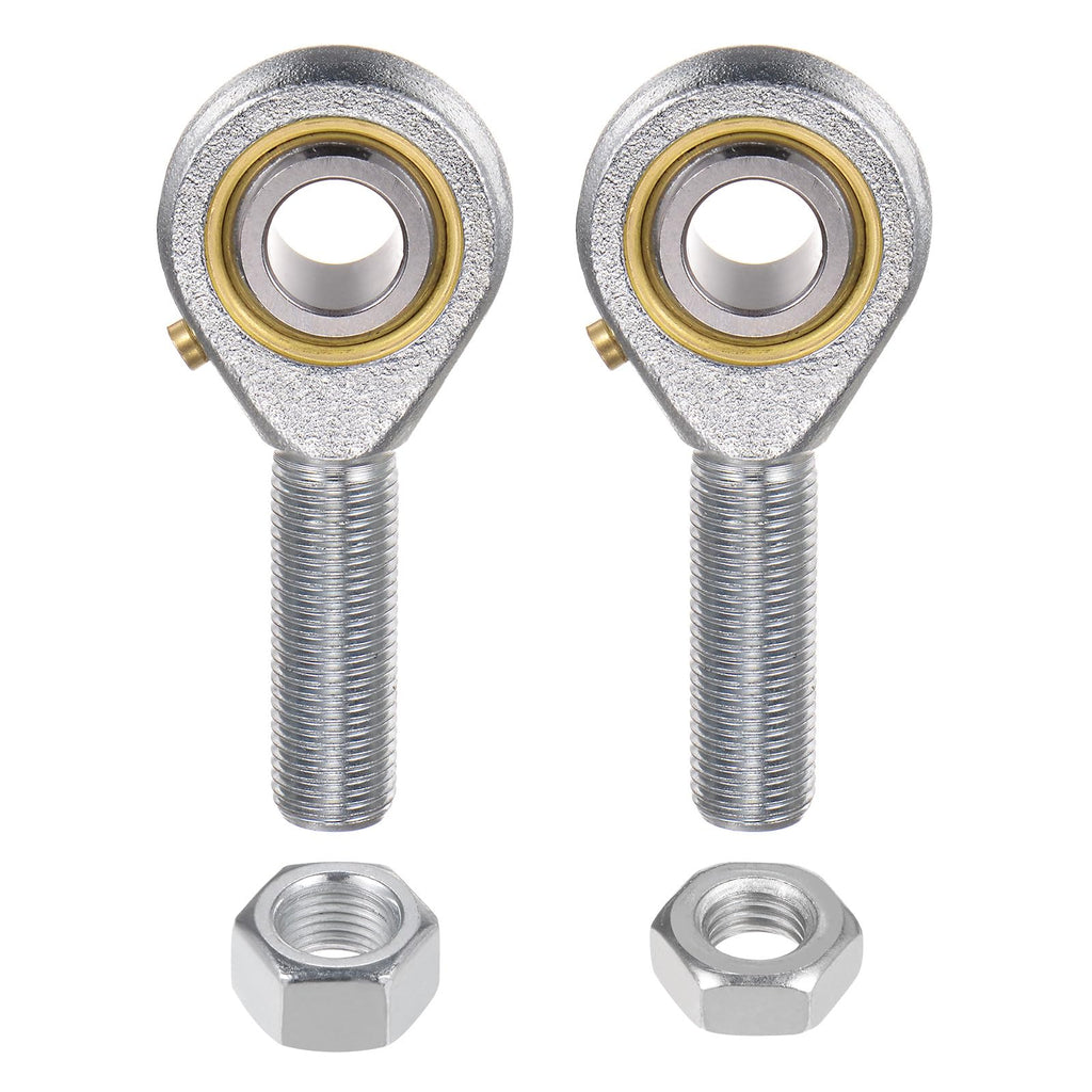 uxcell POSB8 1/2 Inch Male Rod End Bearing Set - 2pcs of 1/2-20 Left and Right Hand Thread Rod Ends with Jam Nut