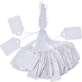 500 Pcs White Price Tags with String Attached, 1.38" x 0.87"