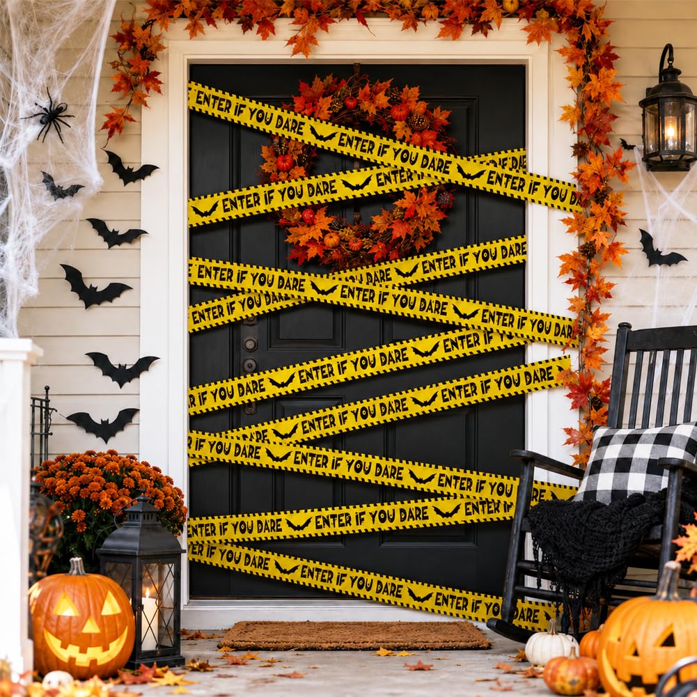 4Pk 3" x118ft Halloween Caution Tape for Haunted House Party