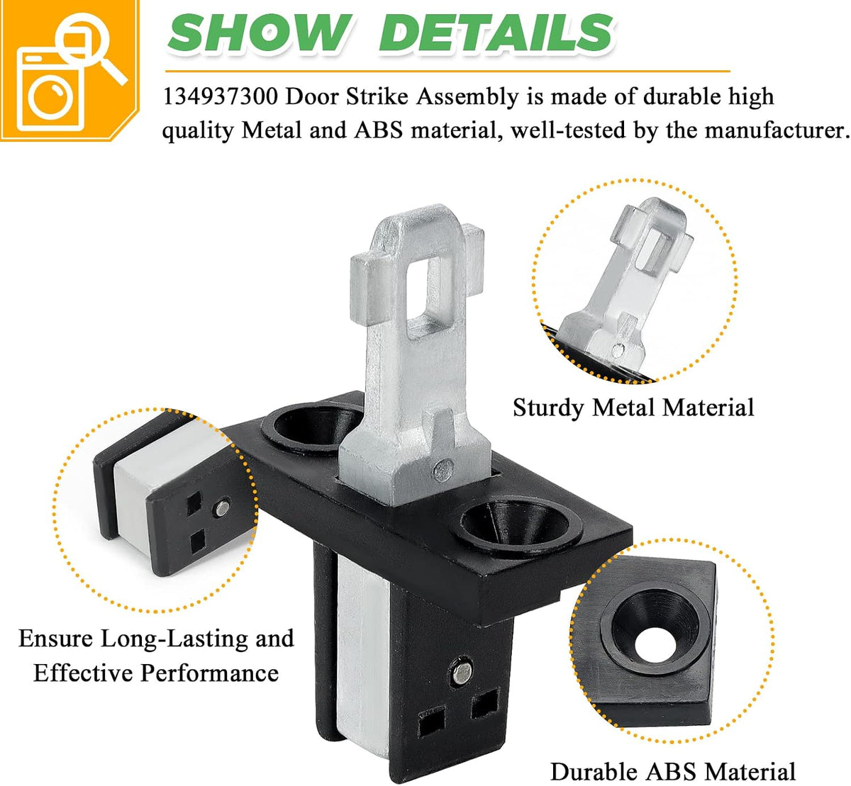 134937300 Washer Striker Assembly by Techecook - Fit for Electrolux Frigidaire Washing Machine - Washer Door Strike Latch Replaces AP4365553, 1483065, AH2345126, PS2345126, EAP2345126