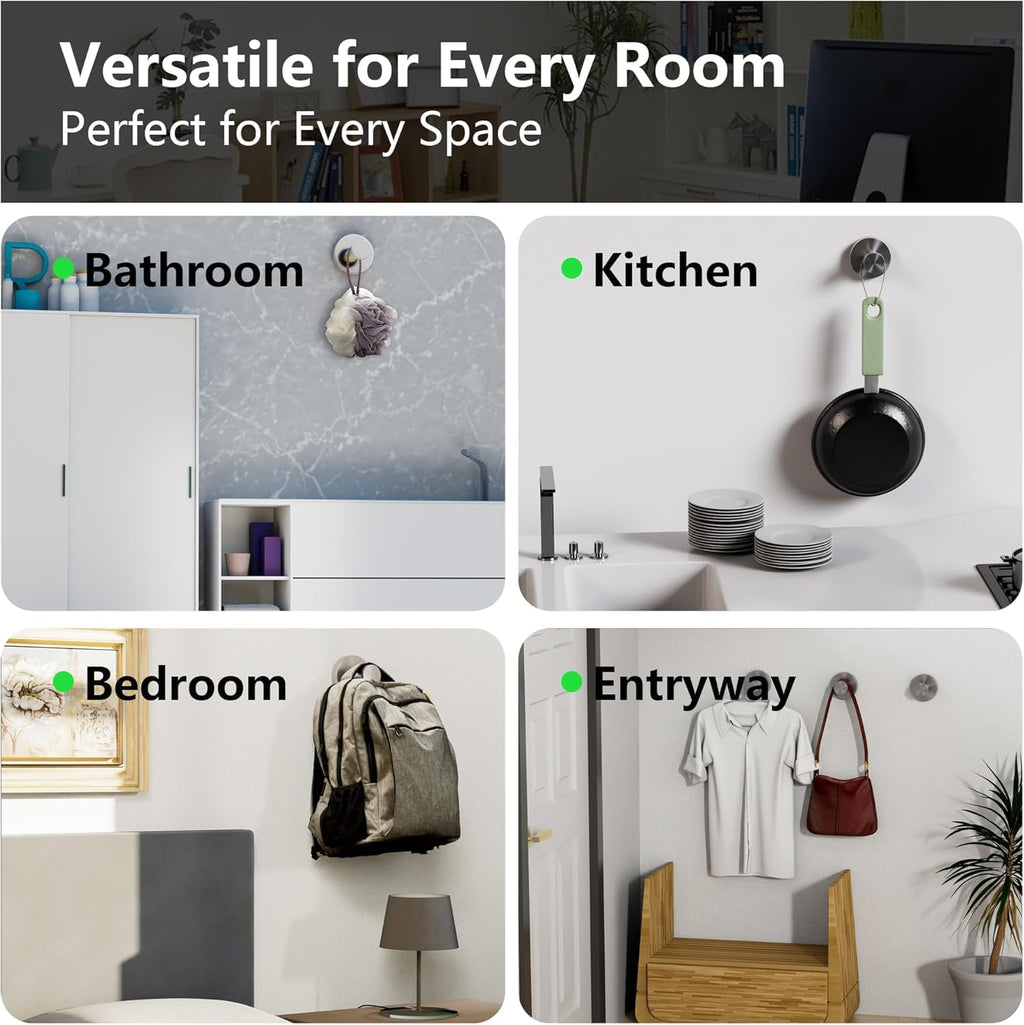Towel Hooks for Bathrooms, 2 Packs Wall Mount Towel Holder, Stainless Steel Heavy Duty Wall Hooks, Rustproof Door
