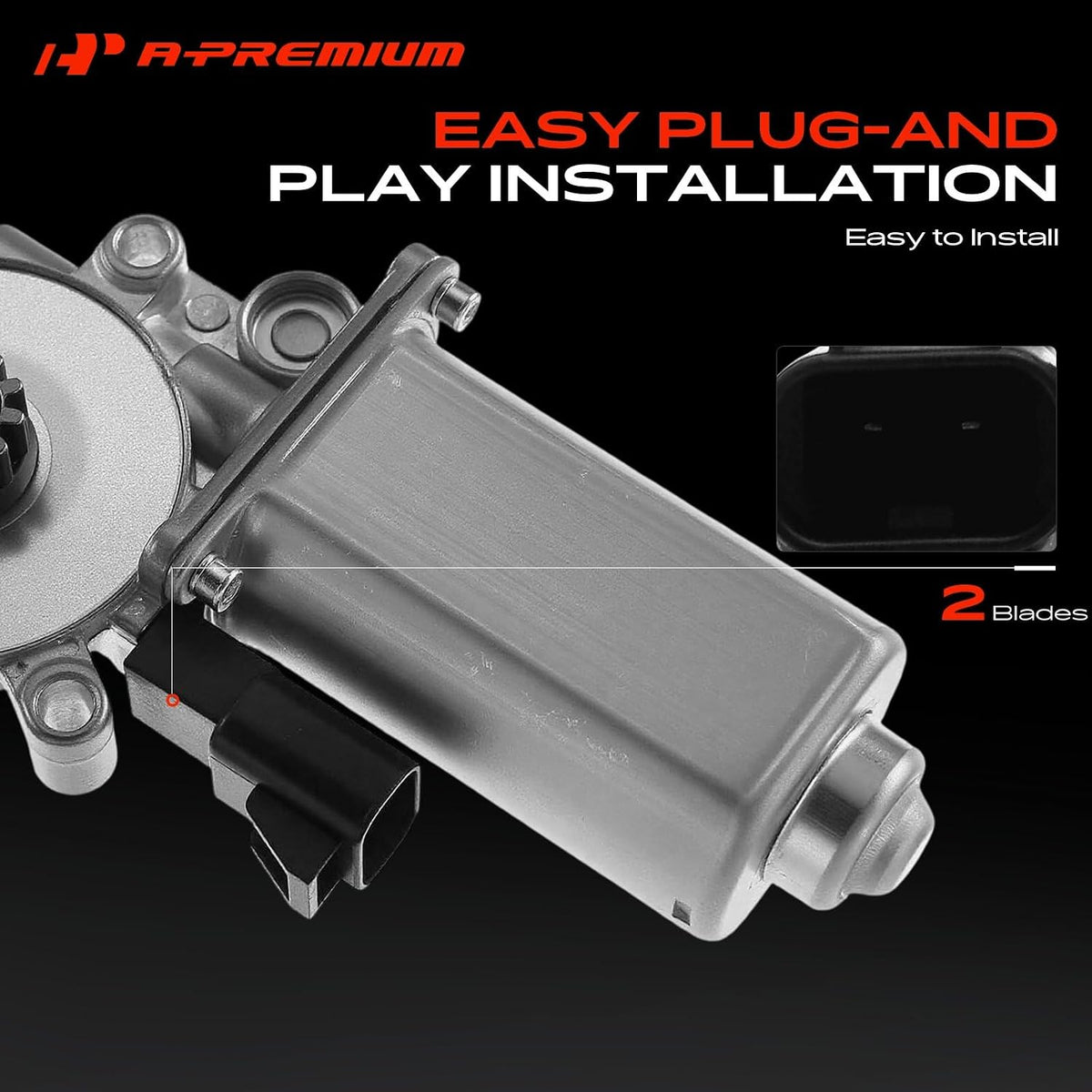 A-Premium Power Window Lift Motor, with 2-Pin Plug