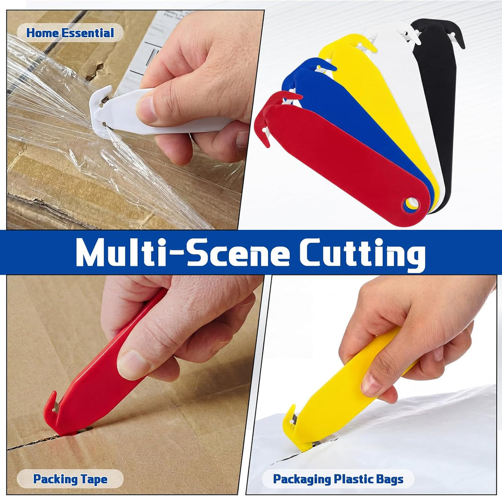Safety Box Cutter, Stainless Steel Blade, Multicolor, 150 Pcs