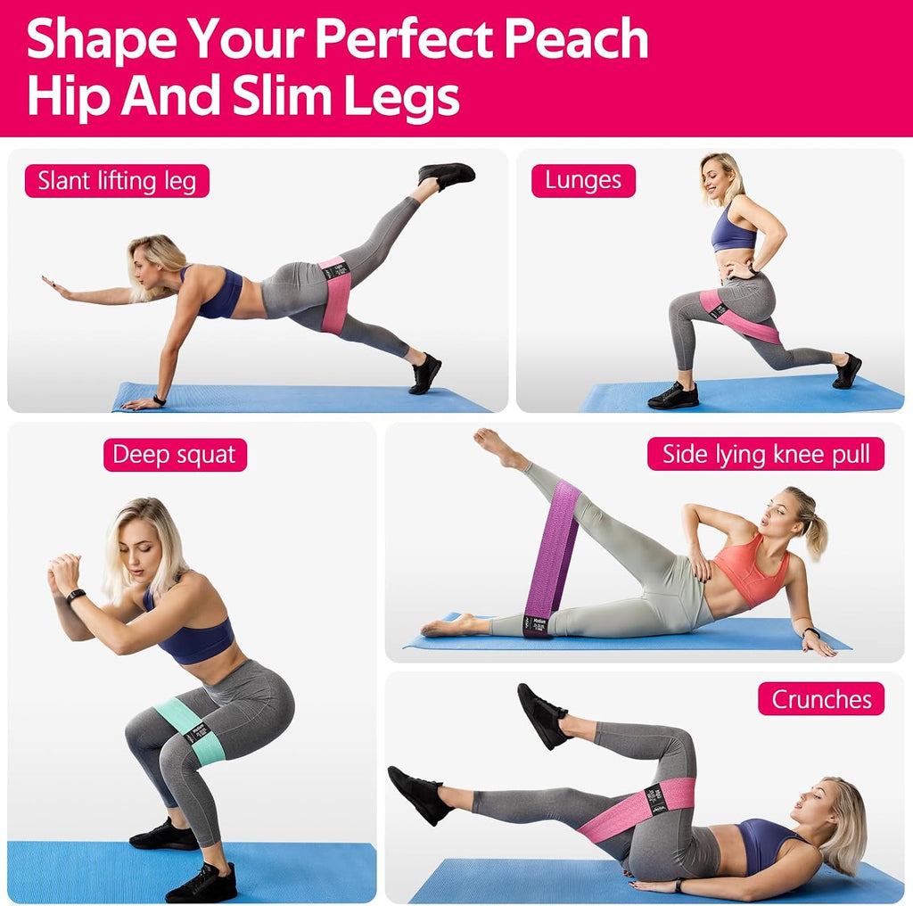 Resistance Bands for Working Out, Fabric Exercise Bands for Legs and Butt, Workout Bands for Women and Men, Booty