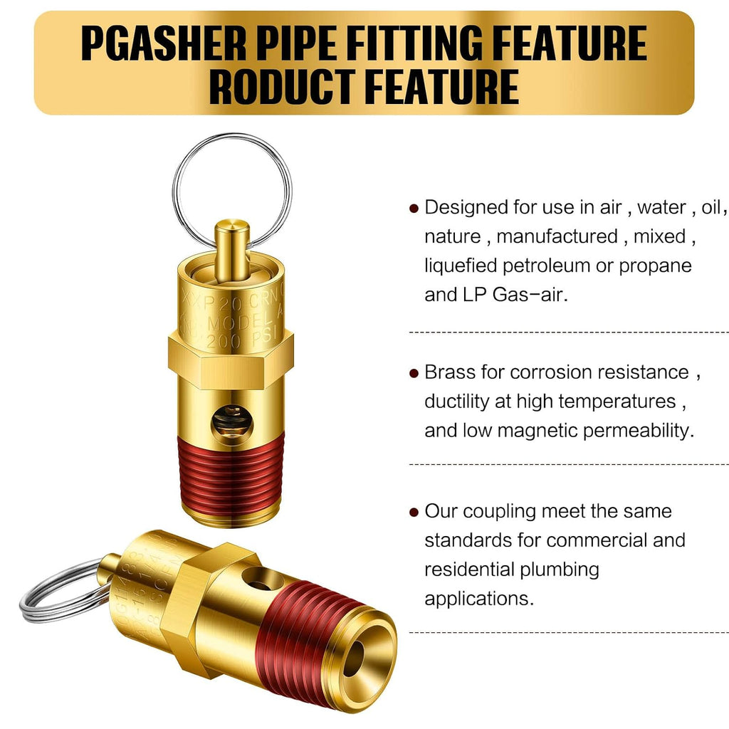 4 Pcs 1/4 Inch Npt(M) Air Compressor Check Valve, Pressure Relief Valve