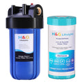 Iron Water Filter for Well Water, 10" x 4.5" Water Filter Housing with Iron Filter Cartridge,1" Brass NPT Port