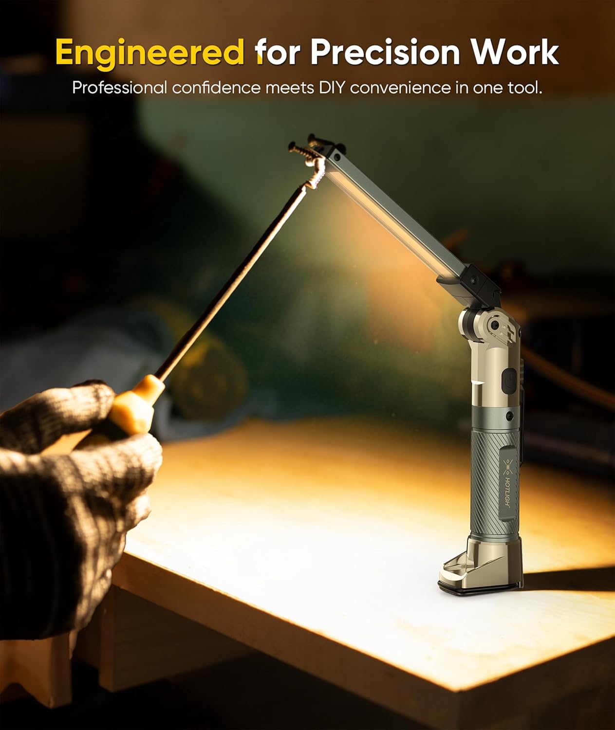 Magnetic Work Light - 4000mAh Rechargeable Work Light with Hook Design, 1200 Lumens Mechanic Light, 3 Lighting Modes