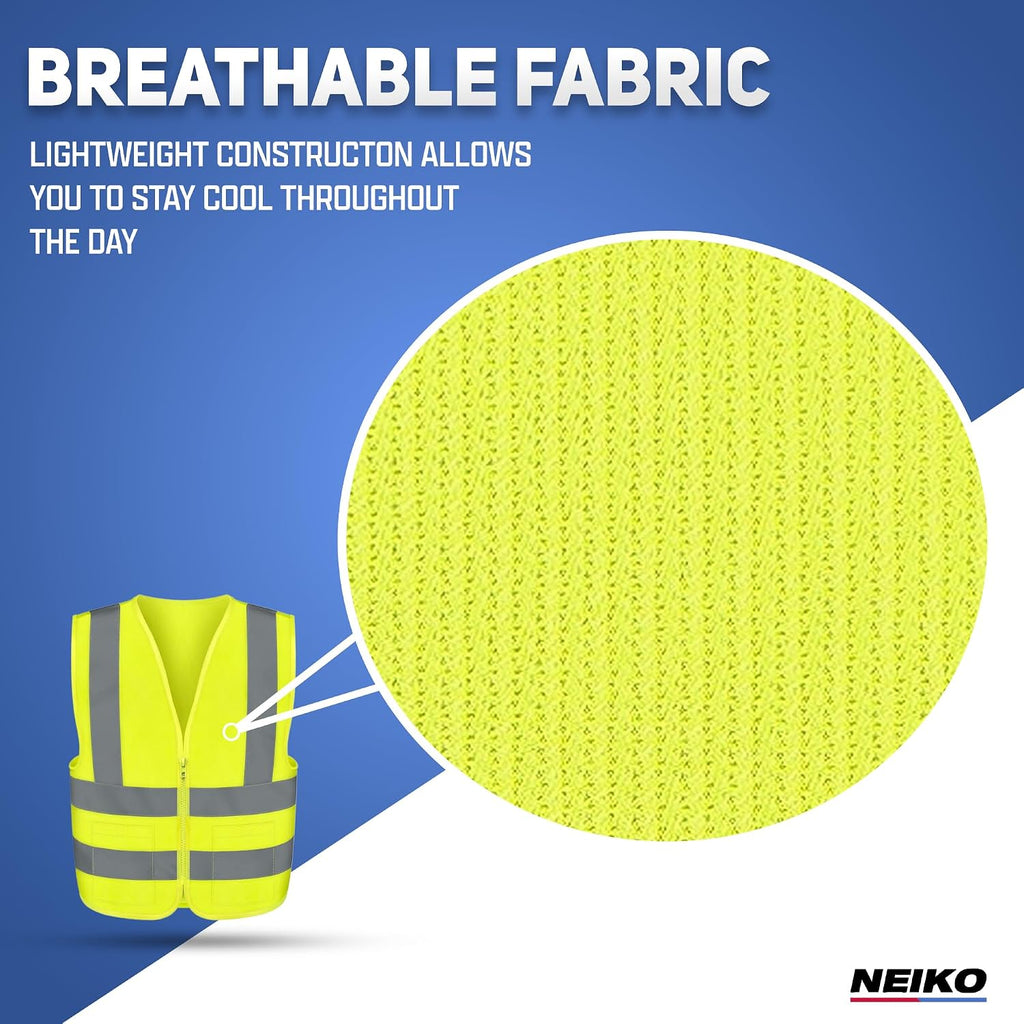 High Visibility Safety Vest ANSI Class 2, 2 Pockets