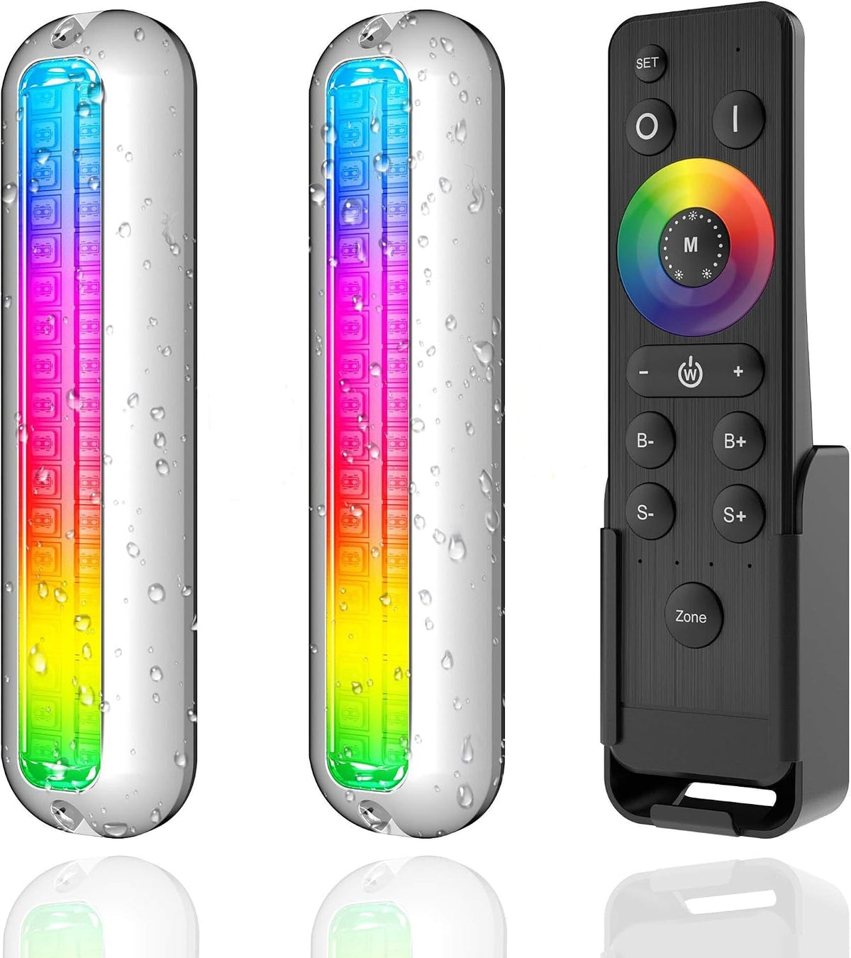 HUSUKU Underwater LED Boat Lights GT1 2000LM 36LED 6.7in RGB Surface Mount