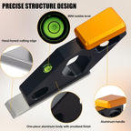 Block Plane with Built-in Level – Durable Hand Planer & Wood Plane – Precision Chisel Plane with Hardened Flat Blade
