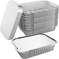 8.3"x6.2" 2.25LB Disposable Tin Foil Pans with Lids, 100 PACK