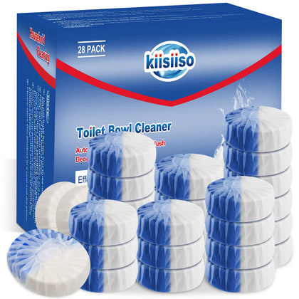 Toilet Bowl Cleaners, Long-Lasting 28 PACK Blue&White, Commercial Household Bathroom Cleaner,Automatic Toilet Tank