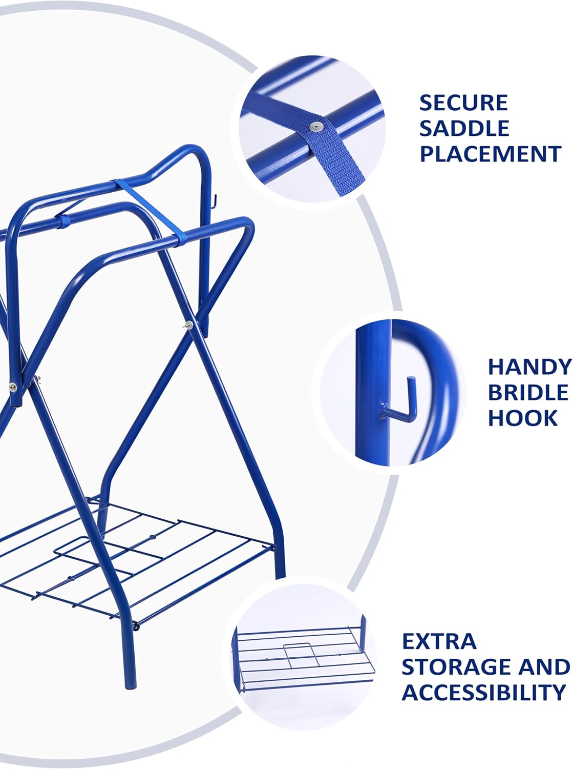 Freestanding Saddle Rack Accommodates English Western Saddles Lightweight Foldable Space Saving Saddle Stand