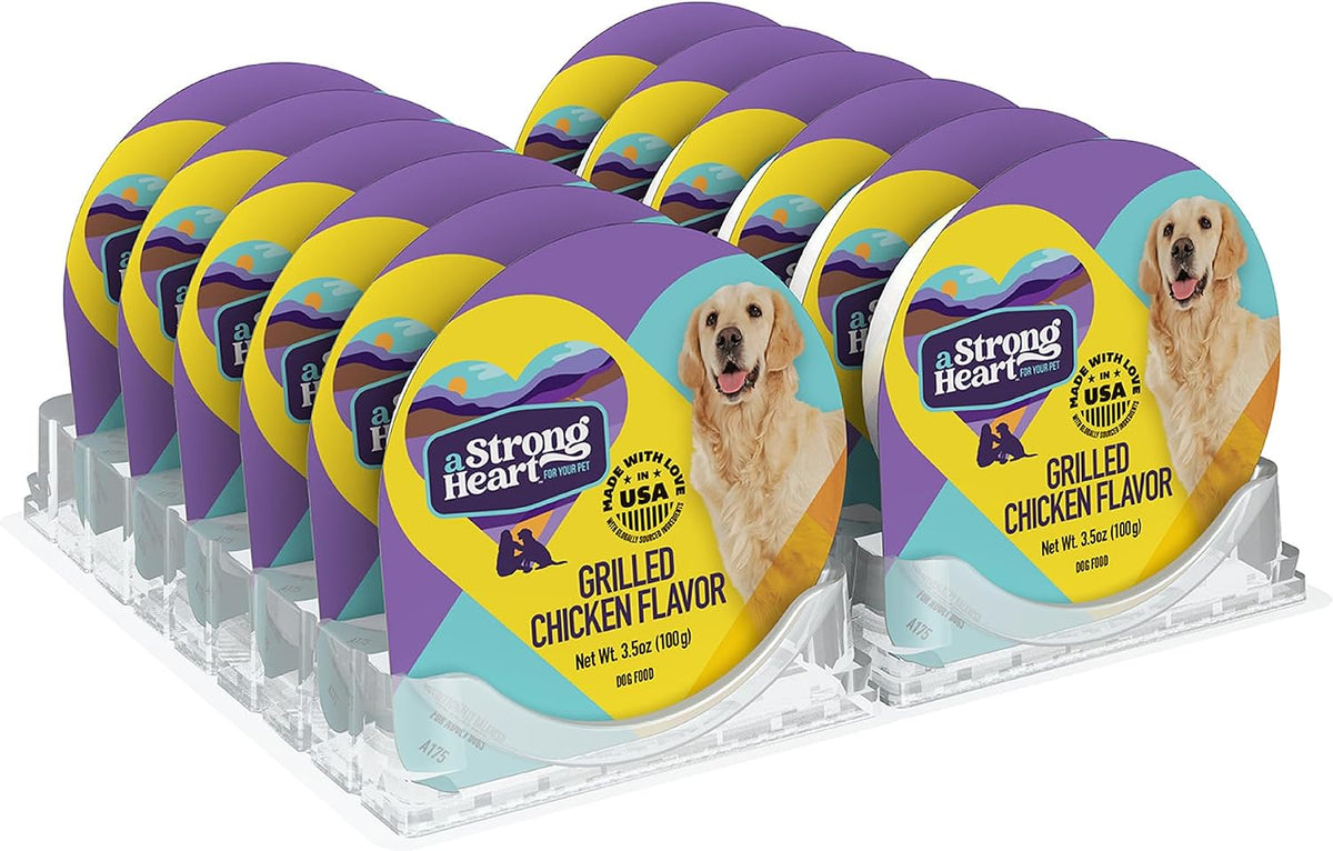 A Strong Heart Grilled Chicken Flavor Dog Food Cups, 3.5oz, 12-Pk